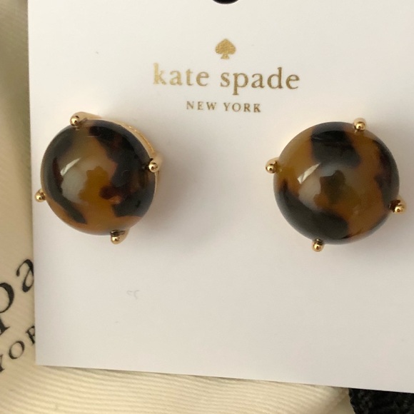 🎀Kate Spade Large Tortoise Gumdrop Stud Earrings - Picture 6 of 8
